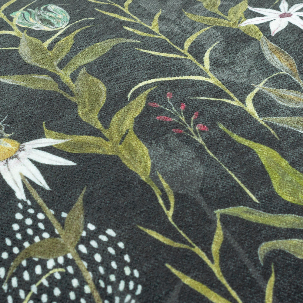 Meadow Bloom Repeat Printed Chenille Cushion Multicolour