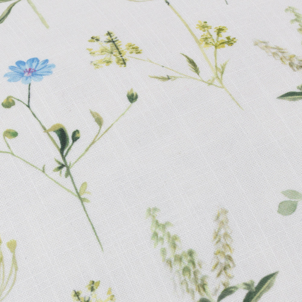 Meadow Ruffle Floral Cushion White/Cornflower