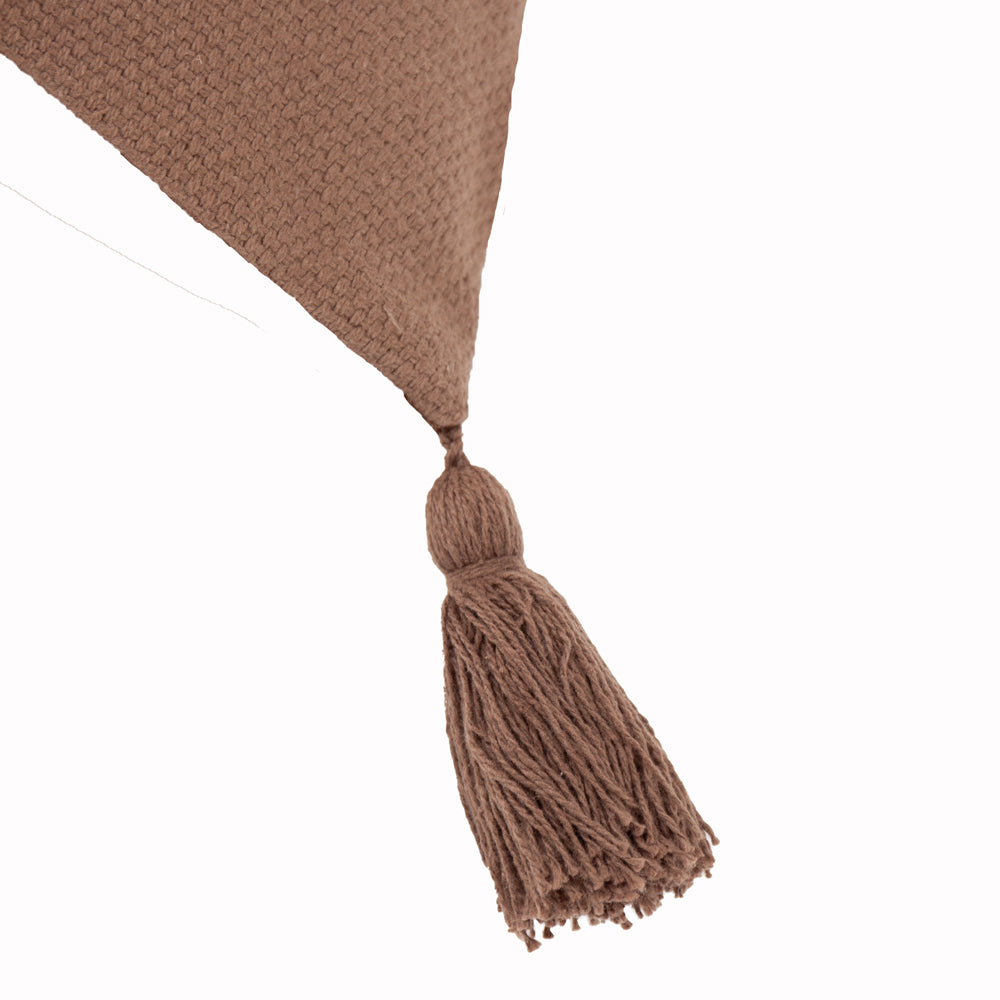 Meare Embroidered Cotton Cushion Cocoa