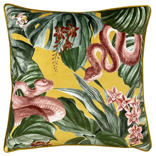 Jungle Yellow Cushions - Medinilla Tropical Cushion Cover Mustard furn.