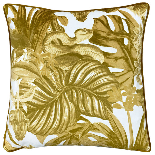 Jungle Yellow Cushions - Medinilla Tropical Cushion Cover Mustard furn.