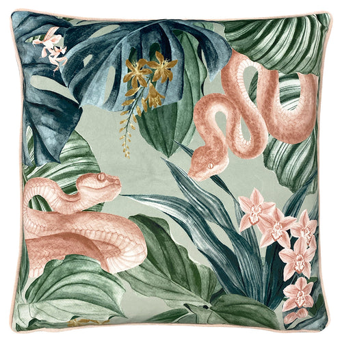 Jungle Green Cushions - Medinilla Tropical Cushion Cover Sage/Blush furn.