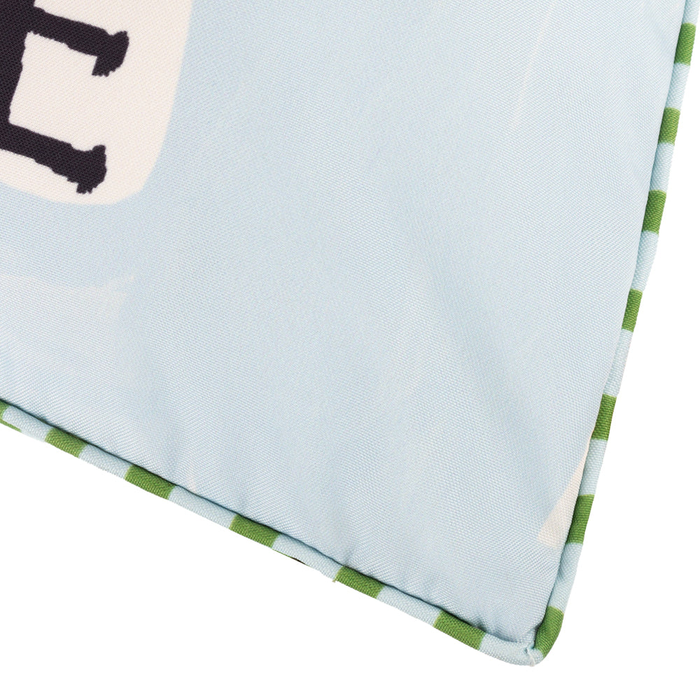 Mediterranean Olive Outdoor Cushion Olive/Blue