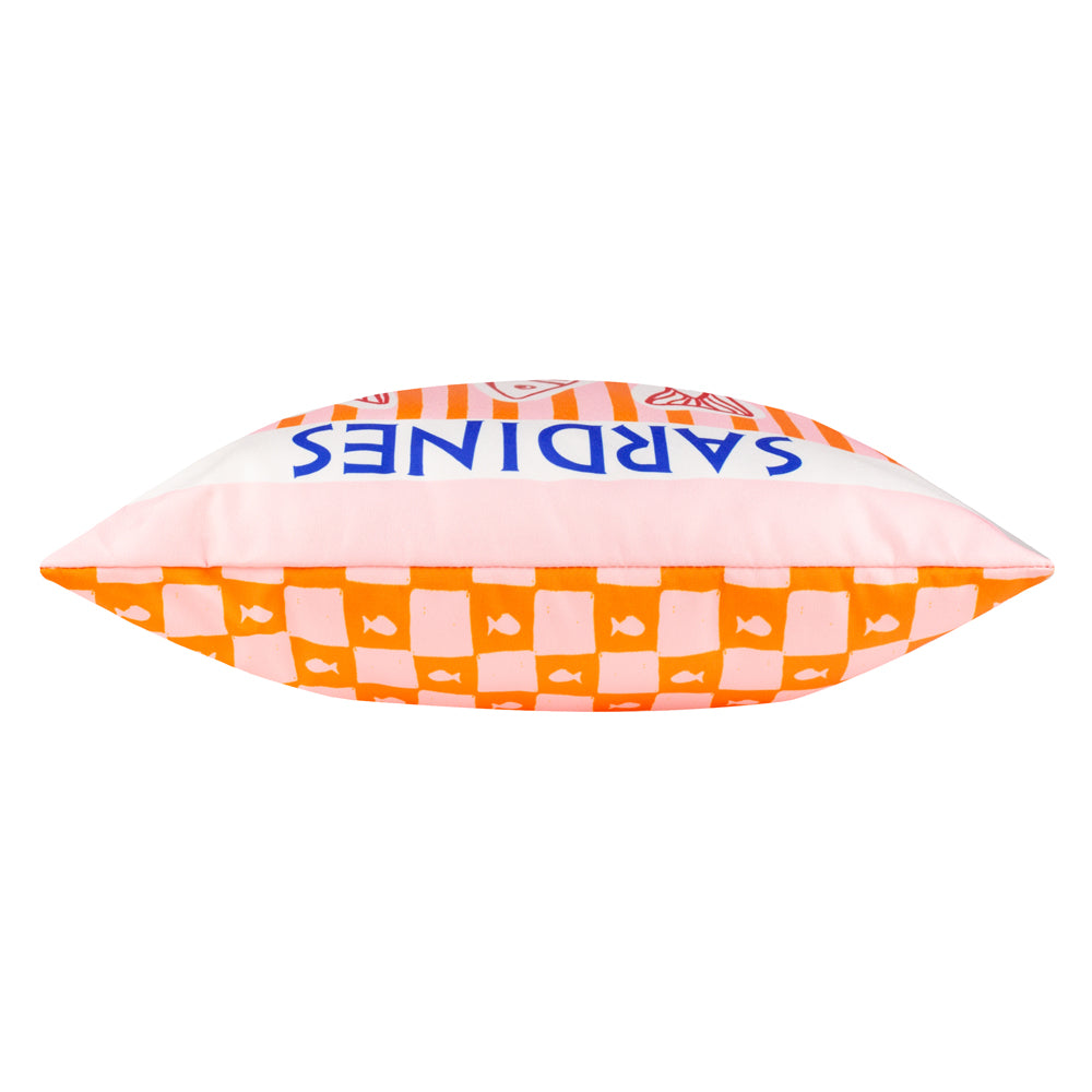 Mediterranean Sardines Outdoor Cushion Pink/Orange