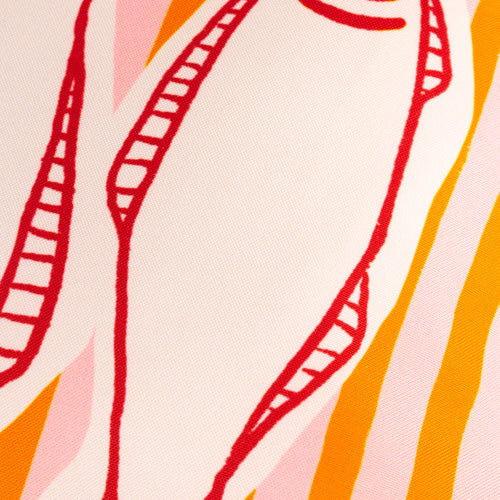 Mediterranean Sardines Outdoor Cushion Pink/Orange