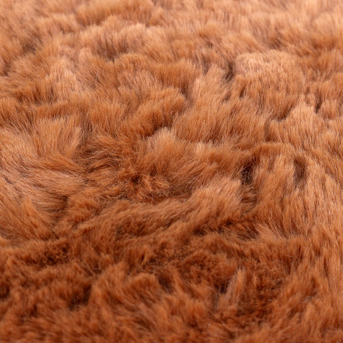 Plain Orange Cushions - Megeve Faux Fur Cushion Cover Rust furn.