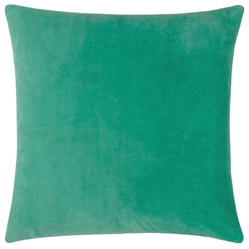 Floral Green Cushions - Mentera Cotton Velvet Cushion Cover Oasis Green/Lilac Paoletti