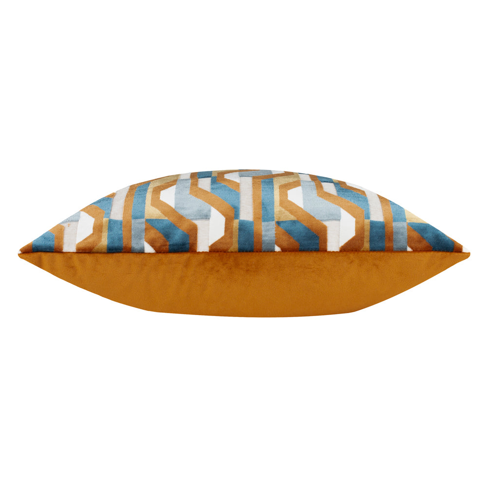 Metro Prism Velvet Cushion Ginger