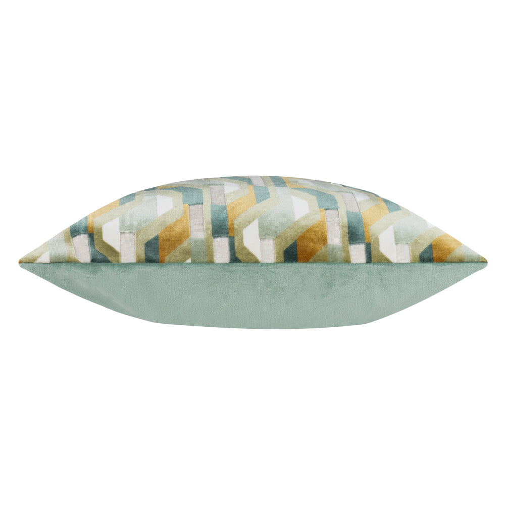 Metro Prism Velvet Cushion Green