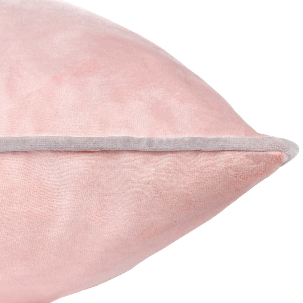 Meridian Velvet Cushion Blush/Grey
