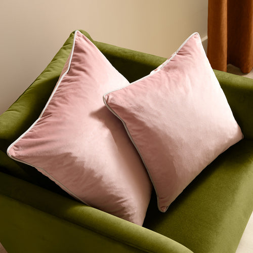 Meridian Velvet Cushion Blush/Grey