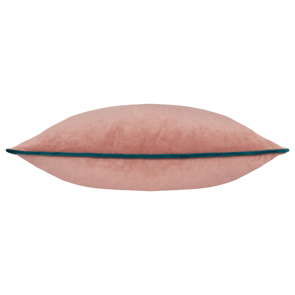 Meridian Velvet Cushion Blush/Teal