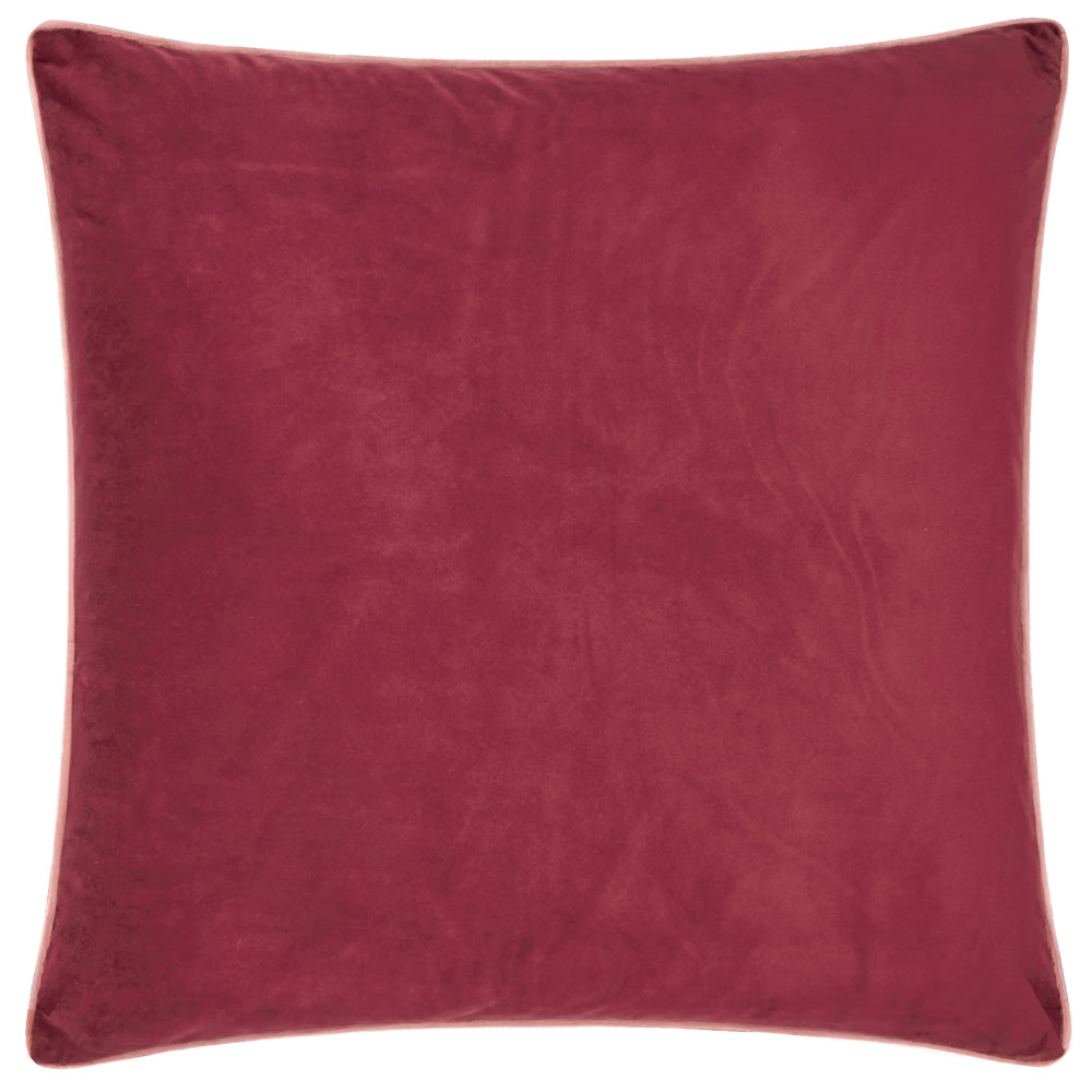 Plain Red Cushions - Meridian Velvet Cushion Cover Burgundy/Slipper Furn