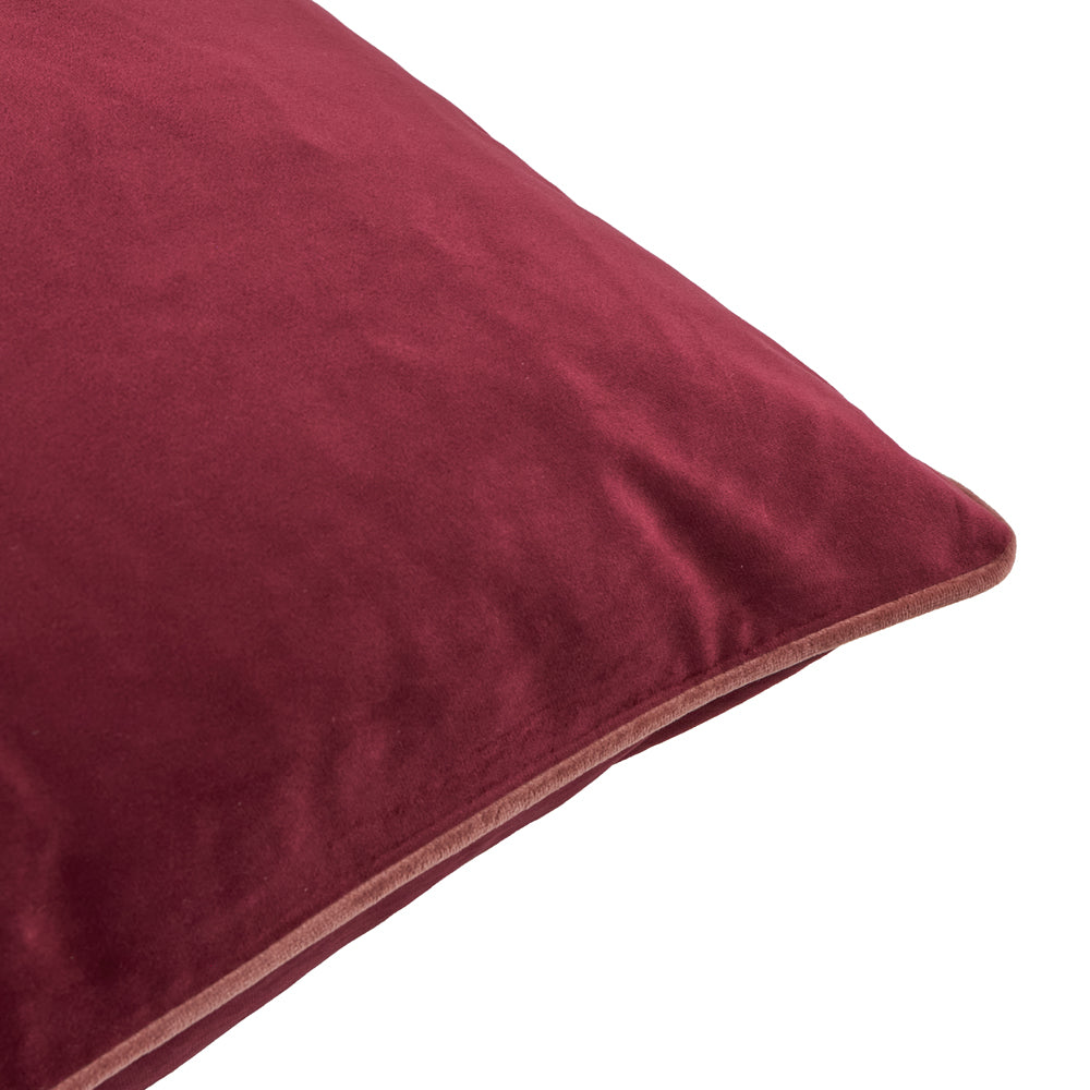 Meridian Velvet Cushion Burgundy/Slipper