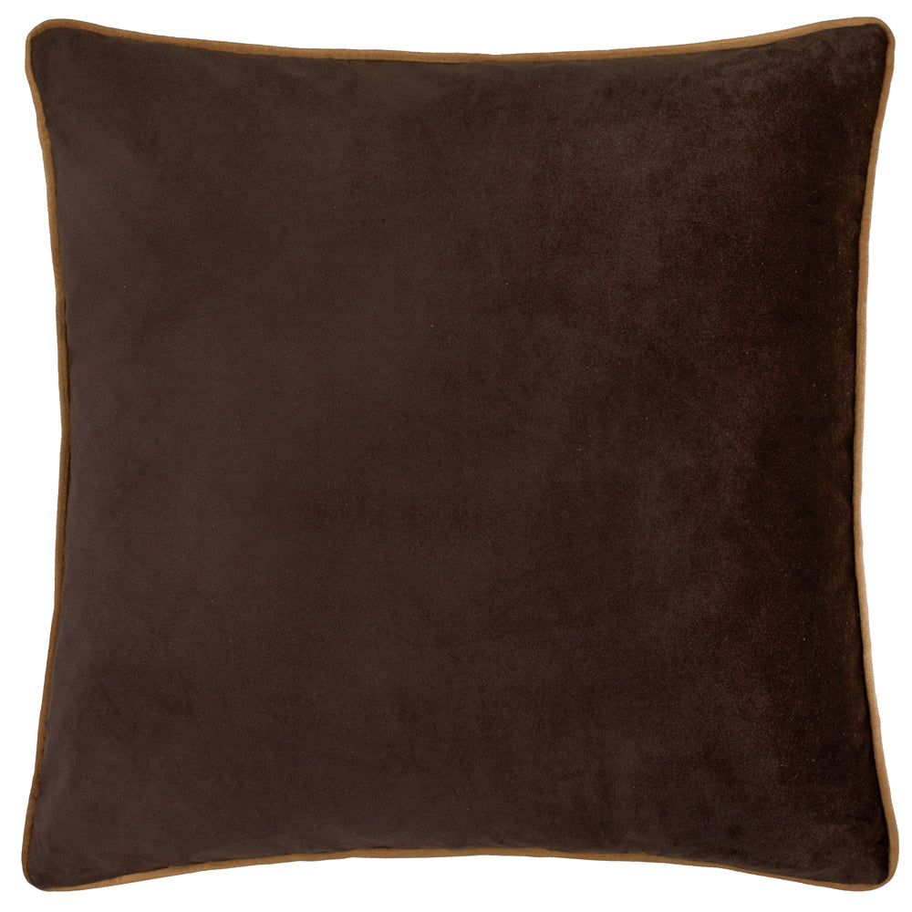 Meridian Velvet Cushion Chocolate/Caramel