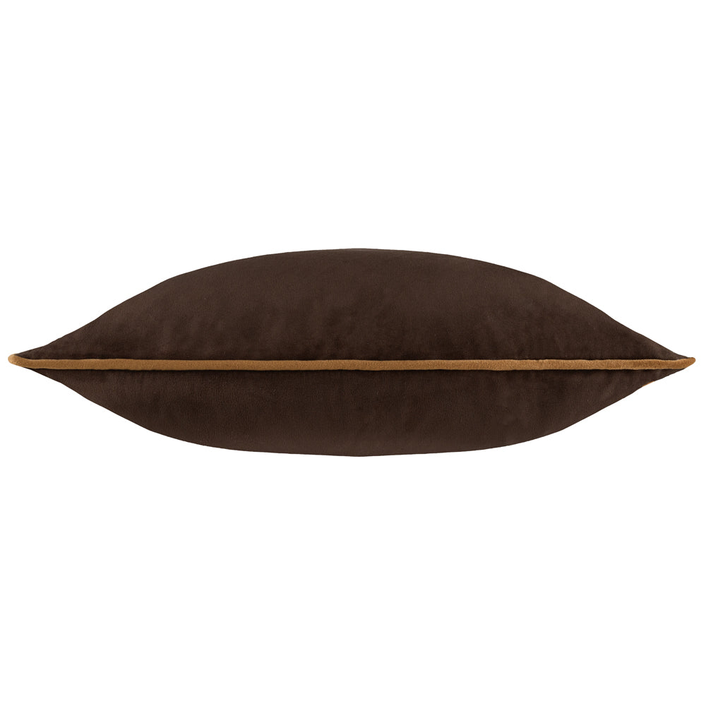 Meridian Velvet Cushion Chocolate/Caramel