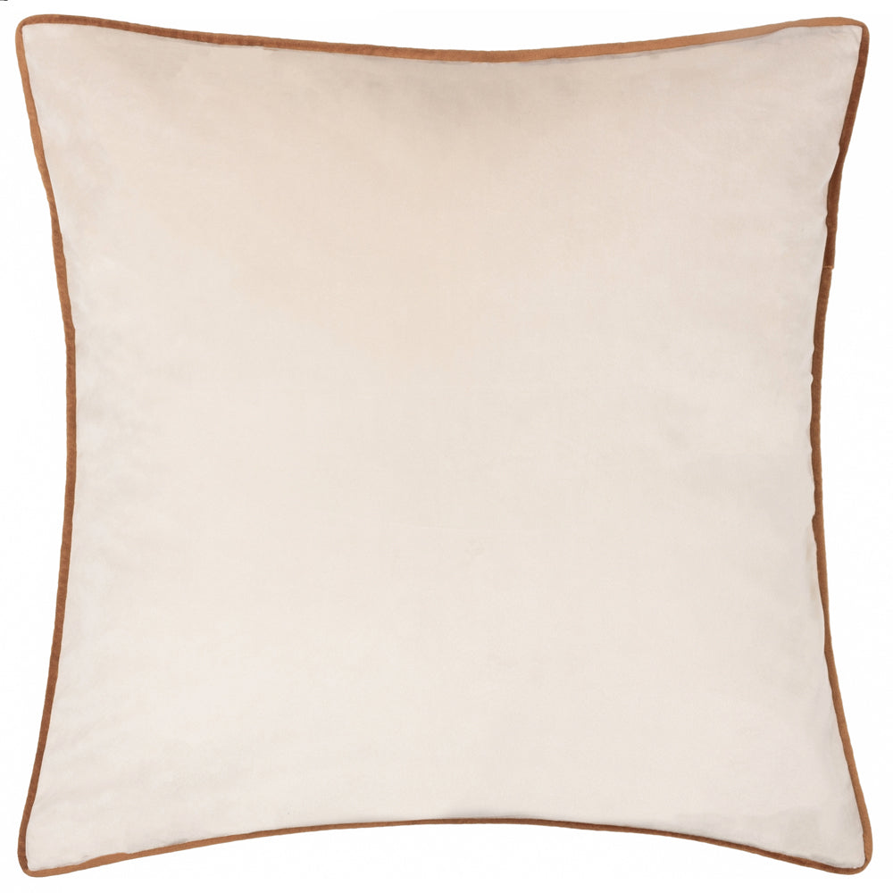 Meridian Velvet Cushion Ecru/Ginger