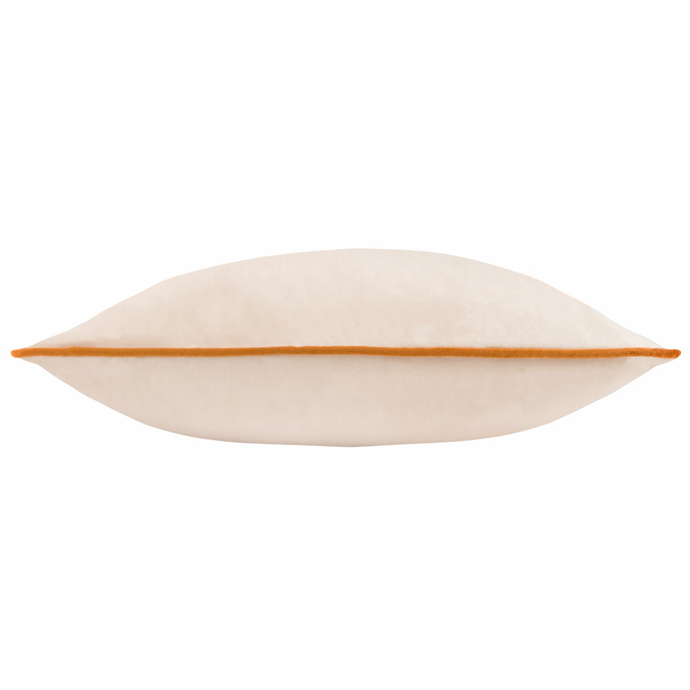Meridian Velvet Cushion Ecru/Ginger
