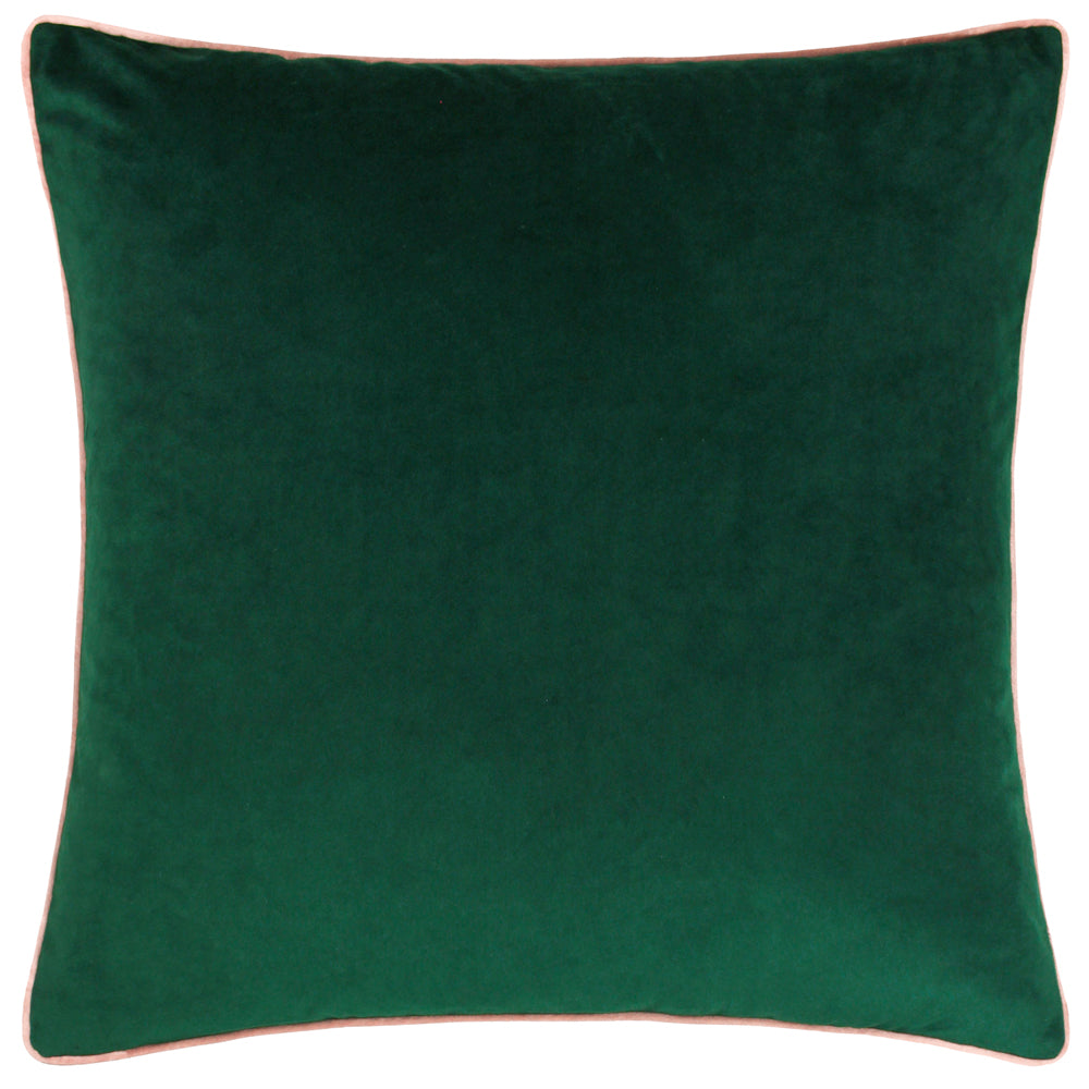 Meridian Velvet Cushion Emerald/Blush