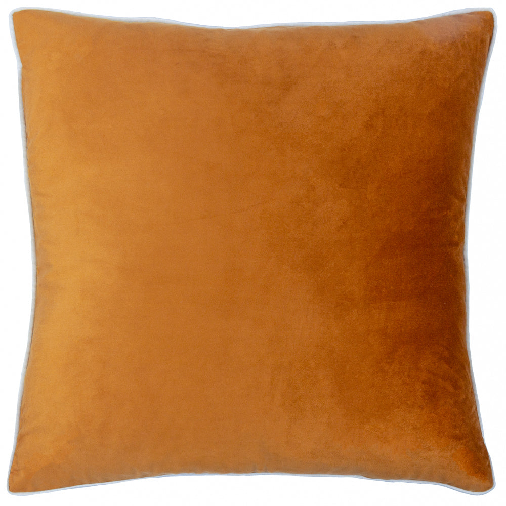Meridian Velvet Cushion Ginger/Ecru