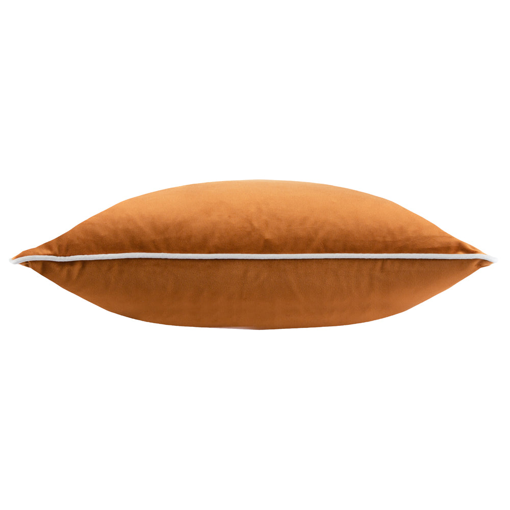 Meridian Velvet Cushion Ginger/Ecru
