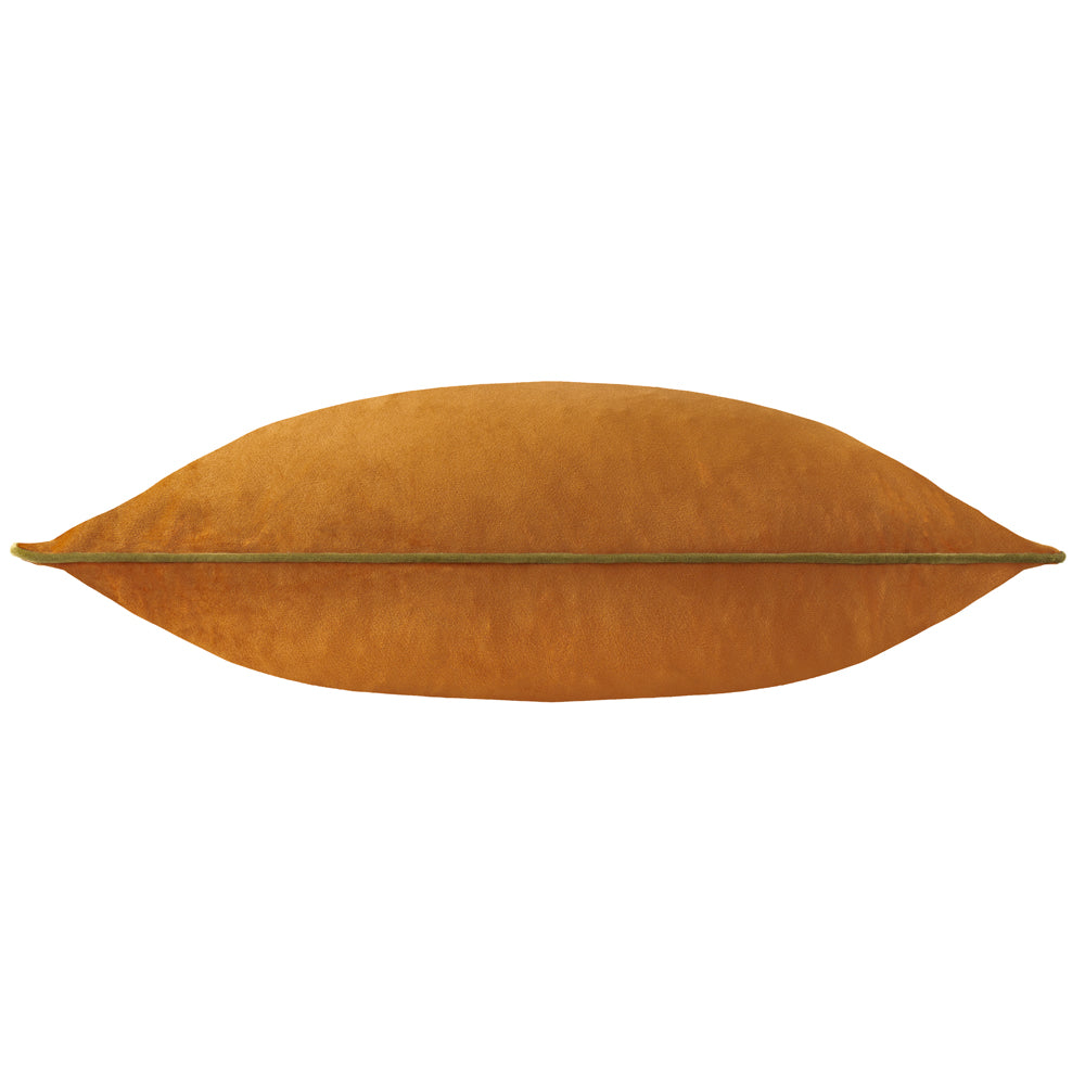 Meridian Velvet Cushion Ginger/Olive