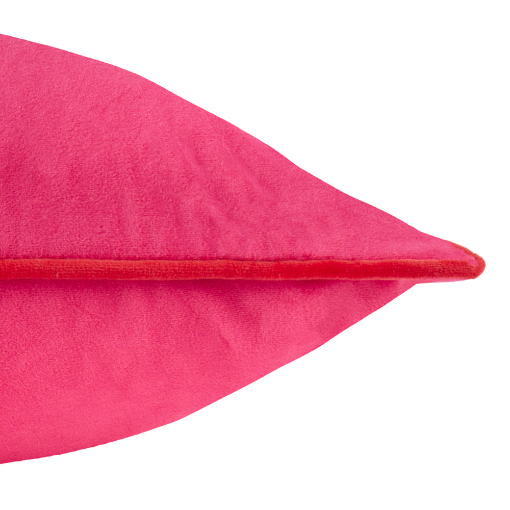 Meridian Velvet Cushion Hot Pink/Red