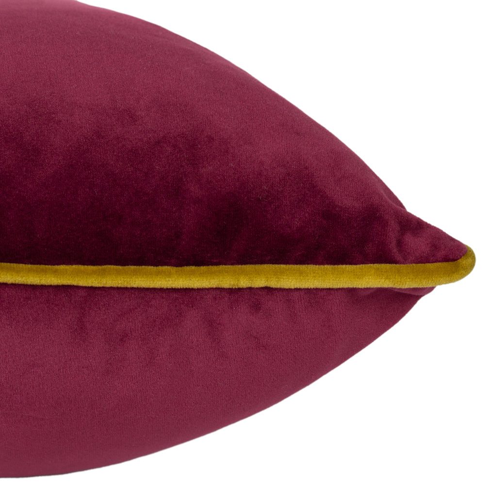 Meridian Velvet Cushion Maroon/Moss