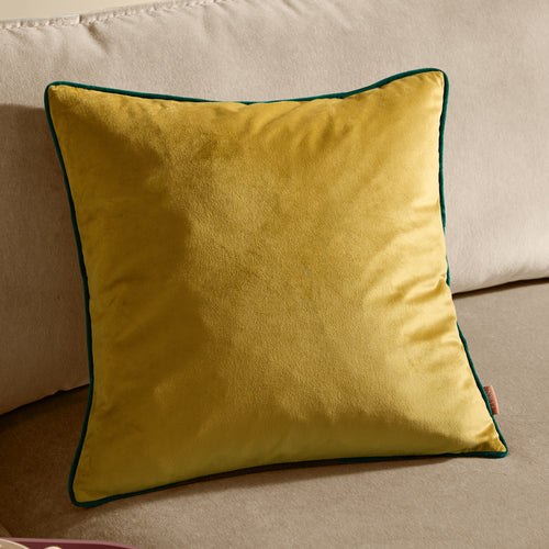 Plain Green Cushions - Meridian Velvet Cushion Cover Moss/Emerald Furn