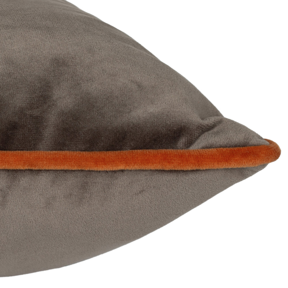 Meridian Velvet Cushion Mocha/Pumpkin