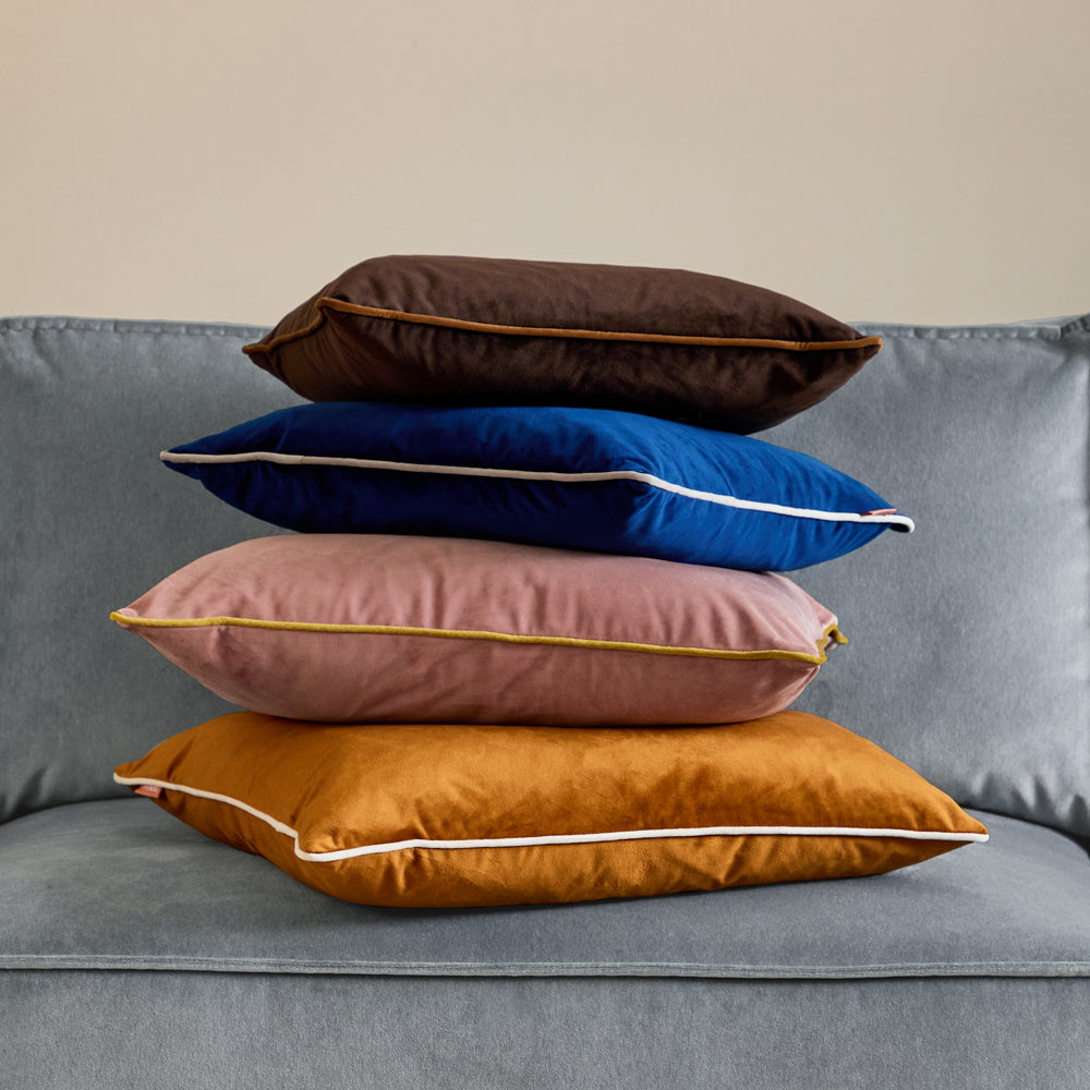 Meridian Velvet Cushion Navy/Silver