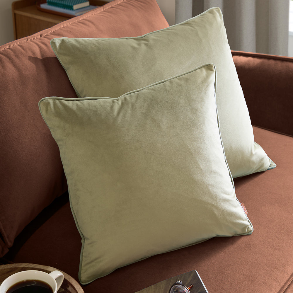 Meridian Velvet Cushion Sage/Green