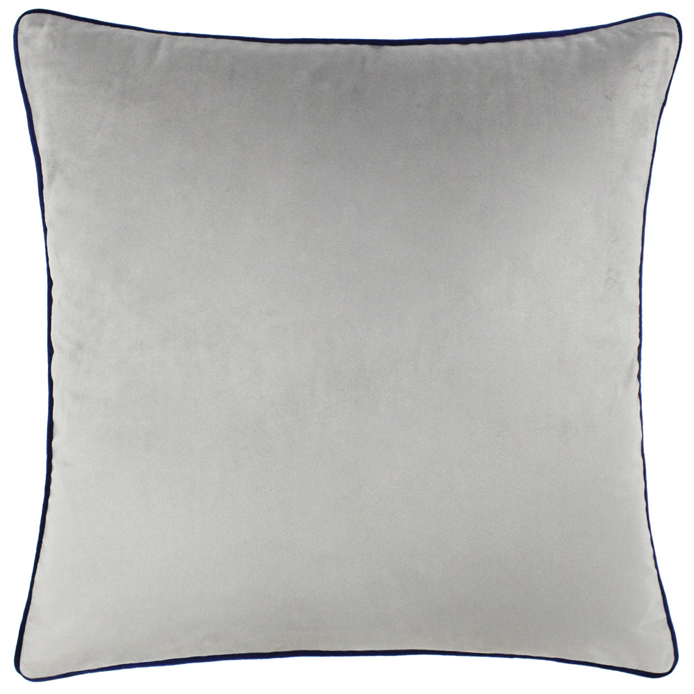 Meridian Velvet Cushion Silver/Navy