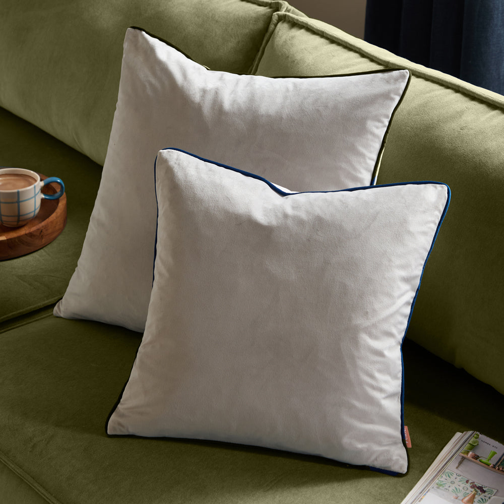 Meridian Velvet Cushion Silver/Navy