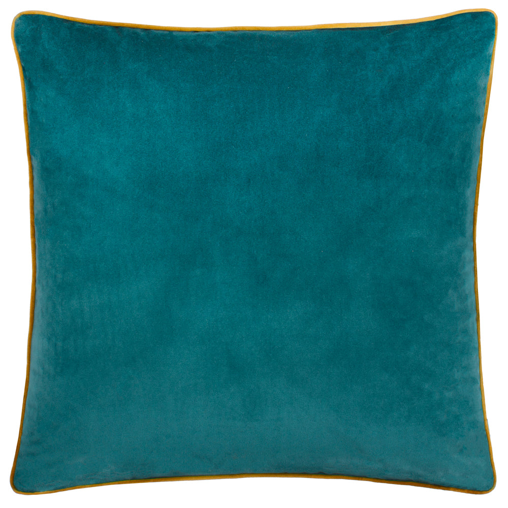 Meridian Velvet Cushion Teal/Ochre