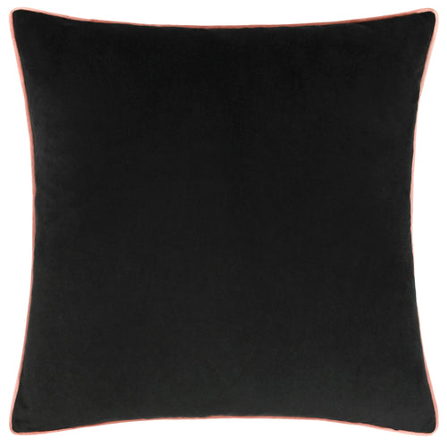 Plain Black Cushions - Meridian Velvet Cushion Cover Black/Blush Paoletti