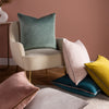 Paoletti Meridian Velvet Cushion Cover in Blush/Grey