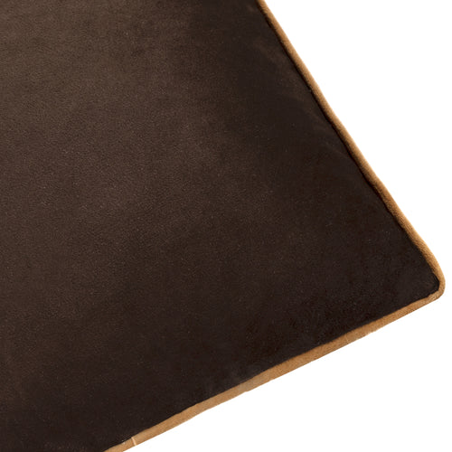 Meridian Velvet Cushion Chocolate/Caramel