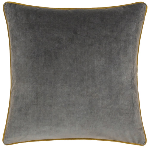 Plain Grey Cushions - Meridian Velvet Cushion Cover Charcoal/Moss Paoletti