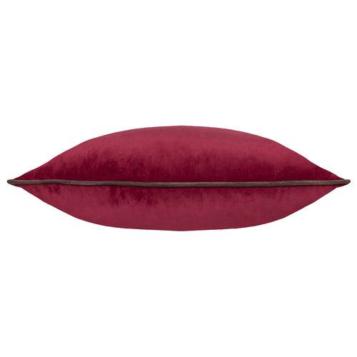 Plain Red Cushions - Meridian Velvet Cushion Cover Cranberry/Mocha Paoletti
