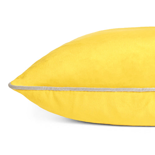 Plain Yellow Cushions - Meridian Velvet Cushion Cover Cylon/Silver Paoletti