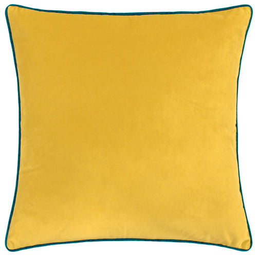 Plain Yellow Cushions - Meridian Velvet Cushion Cover Cylon/Teal Paoletti