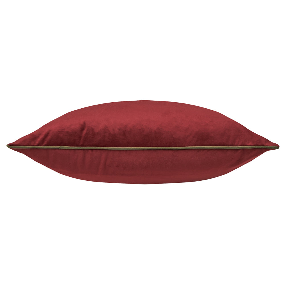 Meridian Velvet Cushion Dark Red/Fir Green