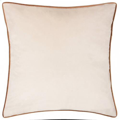 Plain Orange Cushions - Meridian Velvet Cushion Cover Ecru/Ginger Paoletti