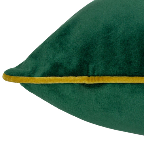 Plain Green Cushions - Meridian Velvet Cushion Cover Emerald/Moss Paoletti