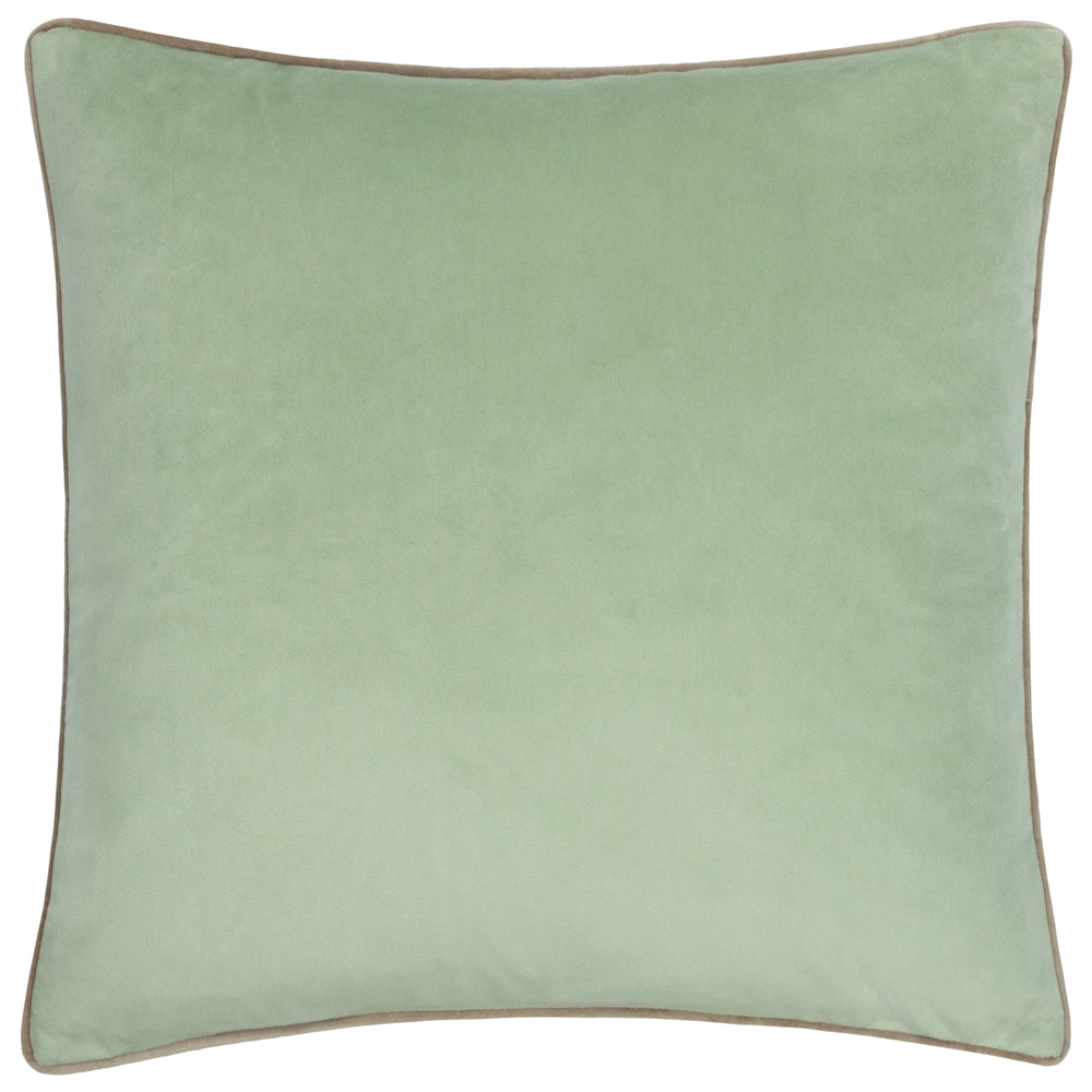 Meridian Velvet Cushion Eucalyptus/Natural