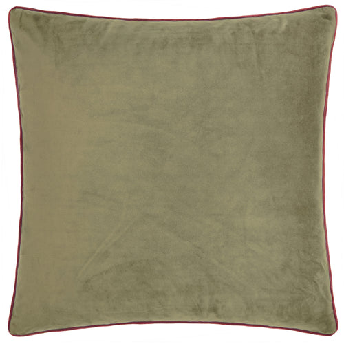 Meridian Velvet Cushion Fir Green/Dark Red