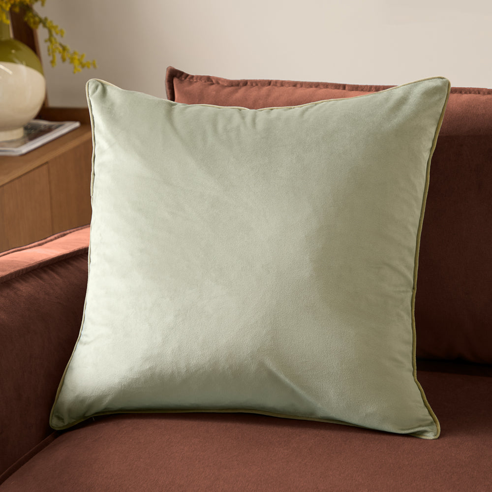 Meridian Velvet Cushion Green/Sage