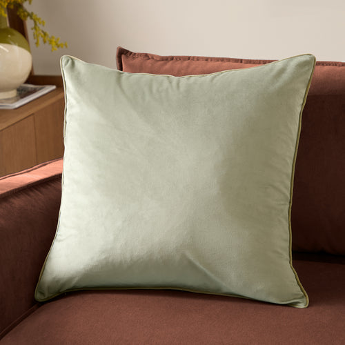 Meridian Velvet Cushion Green/Sage