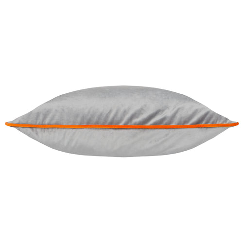 Plain Grey Cushions - Meridian Velvet Cushion Cover Grey/Clementine Paoletti